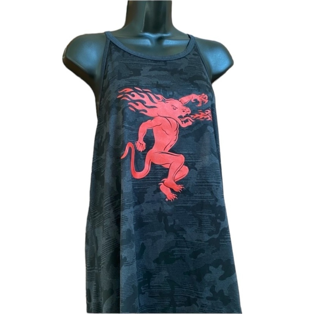 OGIO Tank Top Womens Size XL Black Red Camo Racerback Fireball Dragon Activewear